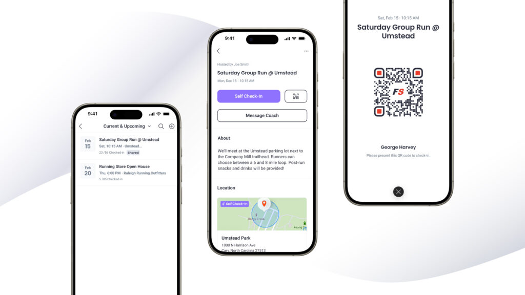 Seamless event check-ins for group runs and team practices, making it easy for coaches and athletes