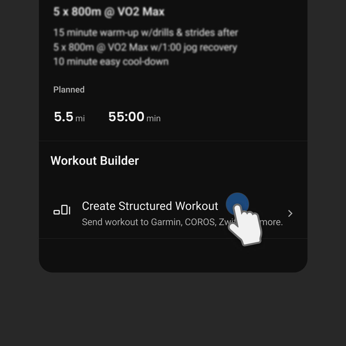 Create and sync structured workouts with Final Surge mobile app — compatible with Garmin, Apple Watch, COROS, Zwift